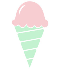 Ice cream clip art design on plain white transparent isolated background for sign, decal, card, shirt, hoodie, sweatshirt, apparel, tag, mug, icon, poster or badge