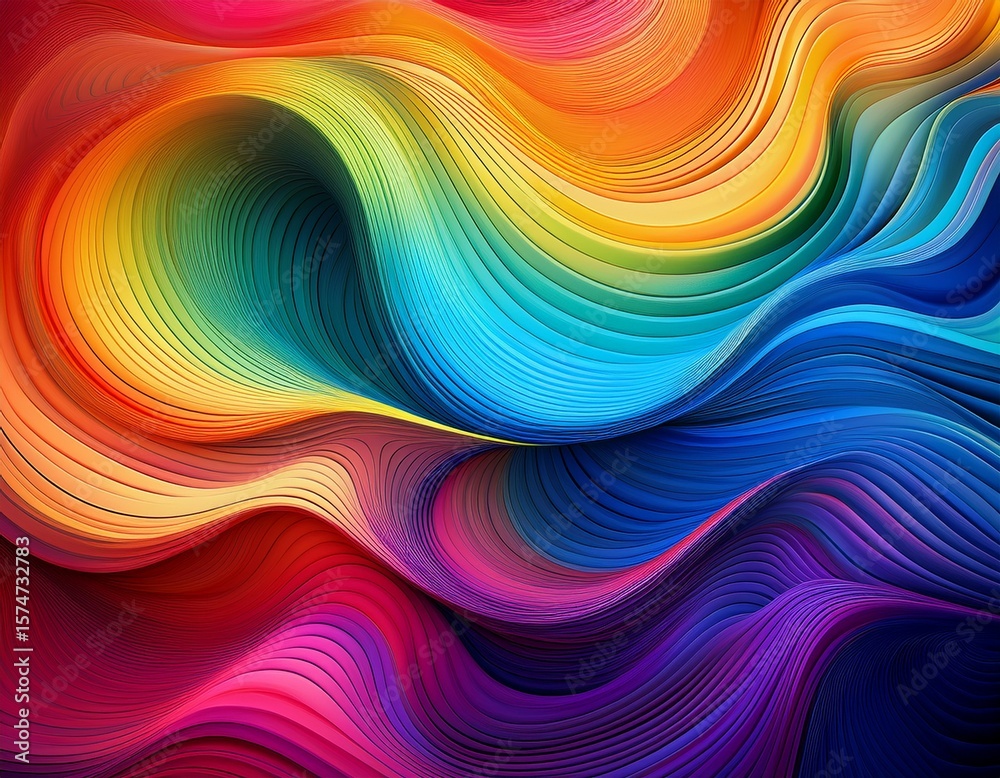 Aufkleber color gradient lines pattern abstract background with curved graphic rainbow gradient shapes colorfu