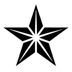 Obraz premium Simple black silhouette of a five pointed star on a white background