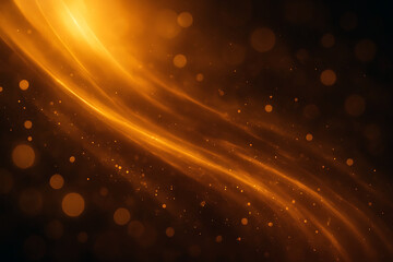 Obraz premium Abstract Golden Light Streaks and Bokeh on Dark Background