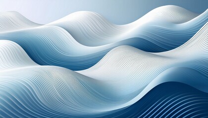 Obraz premium gradient wave lines pattern abstract background with white and blue colors modern minimalistic graphic design with wavy line shapes on a pearl gradient background