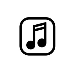 Minimalistic black and white music app icon in clean design  