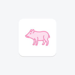 Bush Pig, vector, pixel perfect, illustrator file