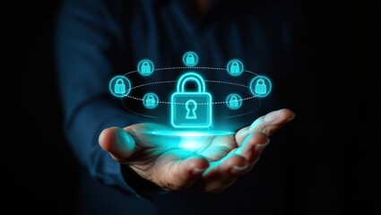 Digital Security Network Concept with Padlock Icons