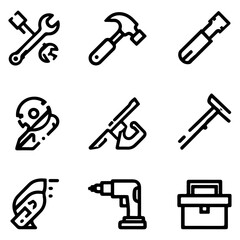 Obraz premium tools icon set