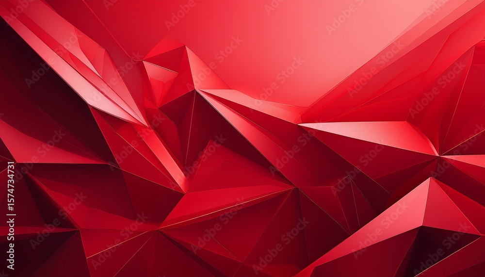 Poster abstract red geometric background with gradient and polygon shapes