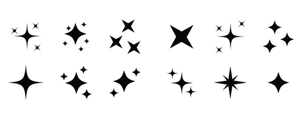 Shine star icon. Sparkling Star Logo icon vector isolated on white background