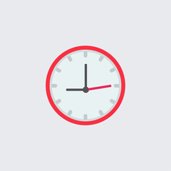 Clock icon logo flat vector design