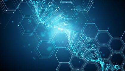 Fototapeta premium genetic engineering and molecular structure hexagon dna network science chemical and biotechnology concept innovation technology healthcare and medicine design