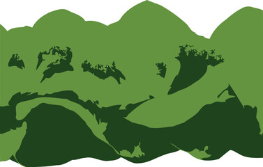 Abstract Green Broccoli and Lettuce Illustration with Dark and Light Green Shapes vegetables