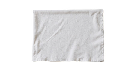 a plain white fabric square centered against a dark background