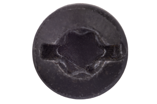 Black Metal Screw Head Macro Close Up