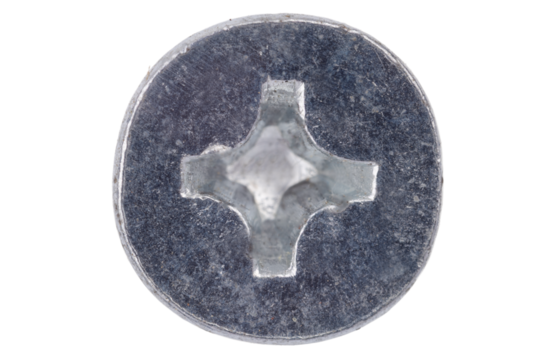 Galvanized Metal Screw Head Macro Close Up