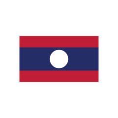 Illustration of the laos national flag with red and blue stripes and a white circle in the center