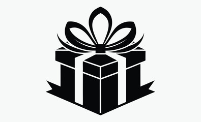 Gift box silhouette, gift, box, present, surprise, Christmas gift icon outline silhouette  