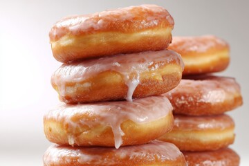 Stack of glazed donuts.