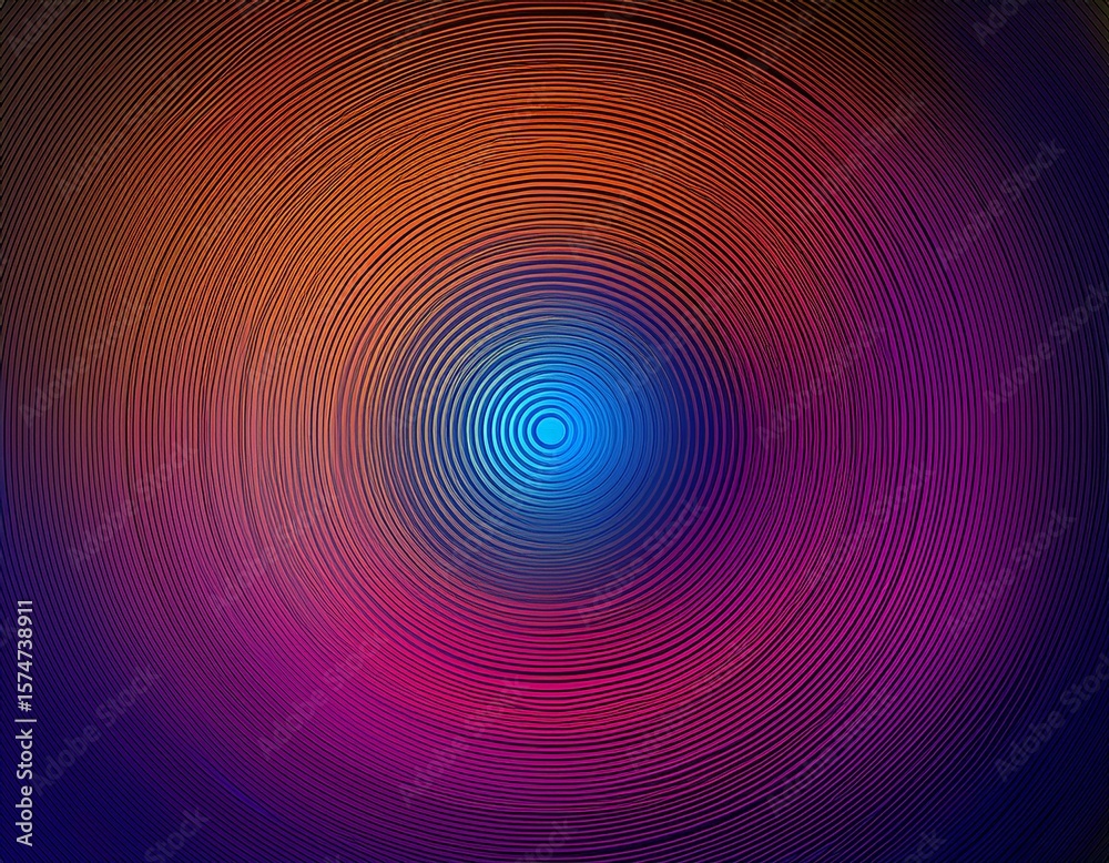 Poster circle line pattern round gradient lines abstract digital graphic swirl color background design