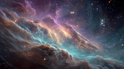 Colorful Space Galaxy Cloud Nebula Starry Night Cosmos Universe Science Astronomy Supernova Background Wallpaper