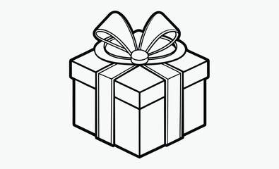 Gift box silhouette, gift, box, present, surprise, Christmas gift icon outline silhouette  