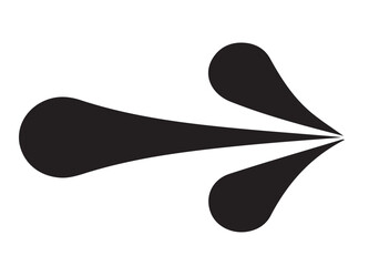 Black abstract shape flowing to the right movement