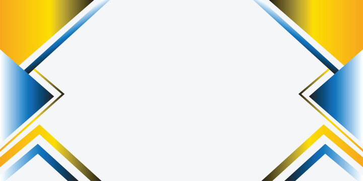 Blue and Yellow Border Frame Background &ndash; Clean Vector Layout