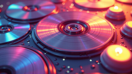 Y2K Holographic Disc Glow Background
