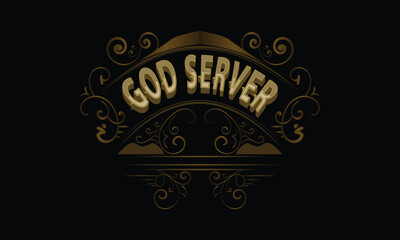 GOD SERVER lettering custom style design
