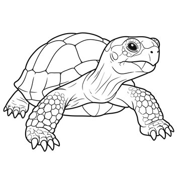 black and white turtle walking clip art preview
