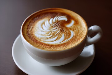 Cappuccino with latte art.