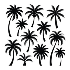 Seamless tropical palm tree silhouettes create a summer beach vector pattern for your island vacation design needs
