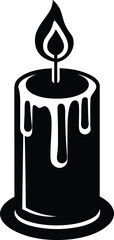 black and white candle vector