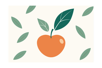 Flat Organic Apple And Sage Leaf Boho Seamless Vector Pattern