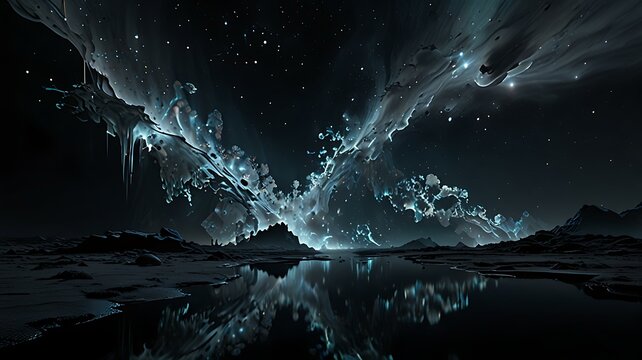 Aether Stream: Cosmic Current - A vast, shimmering river of aether flowing through the deepest reaches of space, carrying nascent stars and nebulae like cosmic dust.