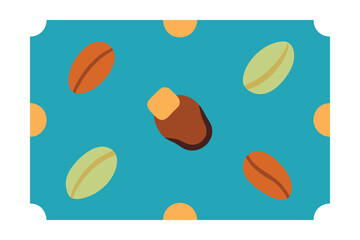 Flat Icon Set Of Nuts And Legumes In Seamless Pattern