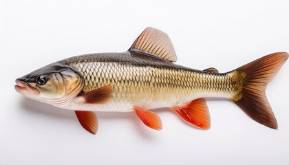 asp predatory freshwater fish on white background
