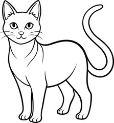 cat outline vector illustration on white background