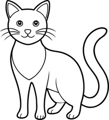 cat outline vector illustration on white background