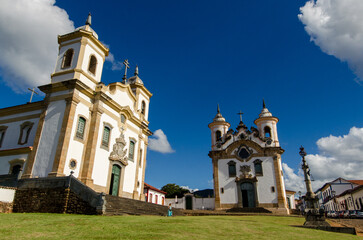 Saint Francis of Assisi and Our Lady of Carmo Churches in the Historical Town of Mariana in Minas...