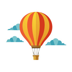 Hot Air Balloon Isolated on a Transparent Background 