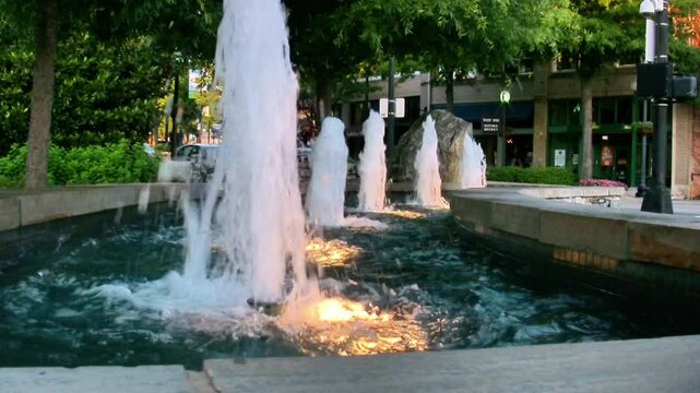 Downtown city water fountain in Greenville SC