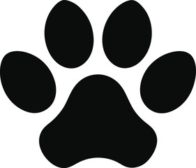 cat paw print icon silhouette vector illustration  on white background