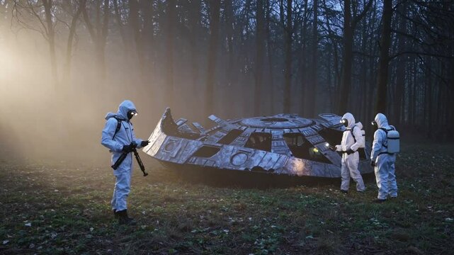 D&eacute;couverte d&rsquo;une soucoupe volante dans la for&ecirc;t au petit matin