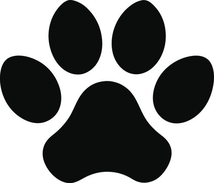 cat paw print icon silhouette vector illustration  on white background