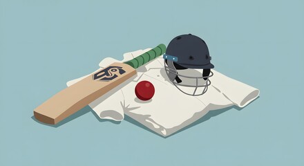 Cricket bat and ball