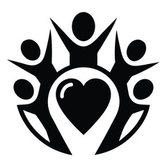 supportive community icon on white background