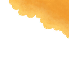 Golden watercolor border, scalloped edge, abstract texture on white.