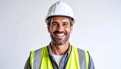 A joyful construction worker portrait