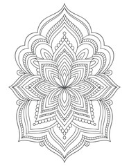 Intricate floral mandala design with symmetrical petal patterns vector