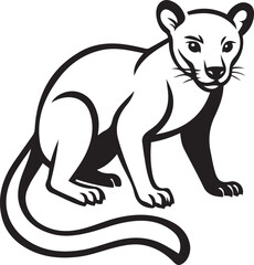 Roaring wildcat illustration graphic style, Black and white animal illustration vector