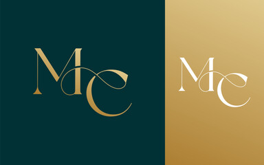 Initial letter MC CM logo design vector illustration for couple, wedding, and business